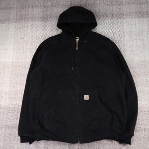 Carhartt J131 BLK Thermal Lined Hooded Active Jacket Black Duck Canvas XL Tall